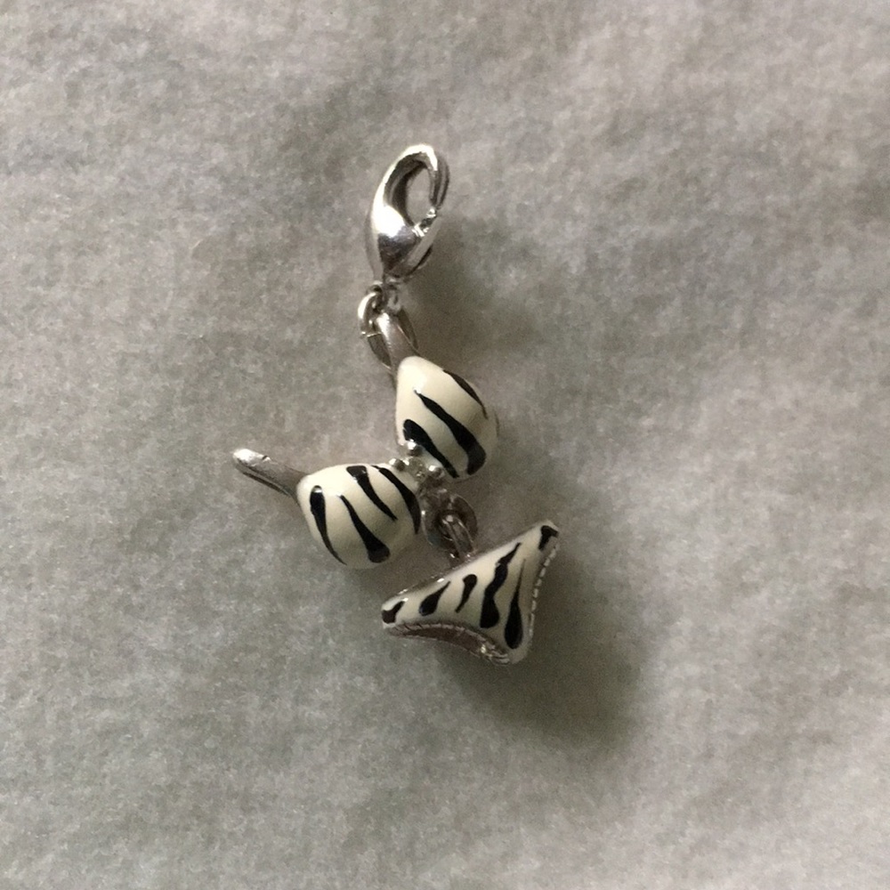 Enameled zebra bikini charm